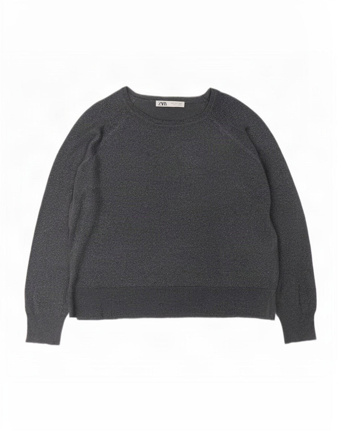 Übergroßes Blusenoberteil für Damen von Zara, Gr. 10, klein, grau gefleckte Viskose