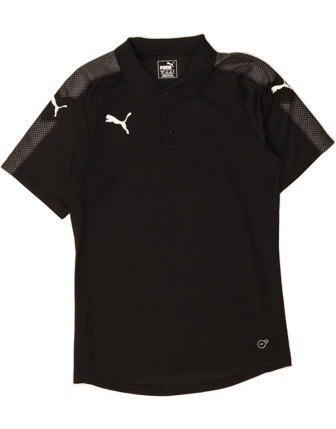PUMA Mens Polo Shirt Small Black Polyester Vintage Puma and Second-Hand Puma from Messina Hembry 