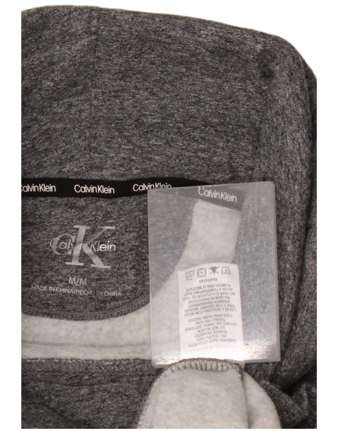 CALVIN KLEIN Übergroßer Grafik-Sweatshirtpullover für Damen, UK 14, Mittelgrau