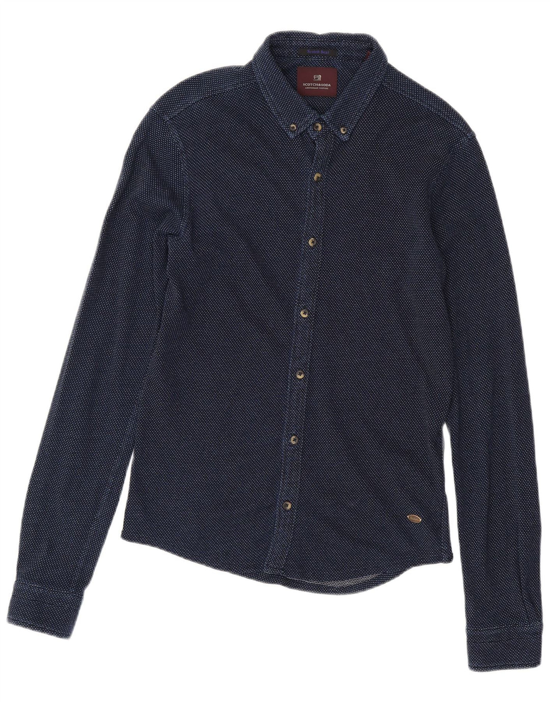 Scotch & Soda Herren-Hemd aus Baumwolle in mittlerer Marineblau-Optik