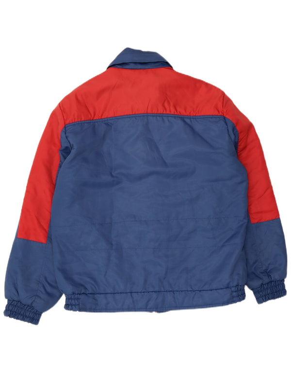 Vintage Mens Padded Jacket IT 52 XL Blue Colourblock Polyester