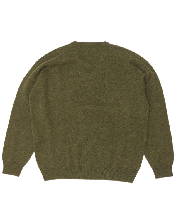 Kappa Herren-Pullover mit V-Ausschnitt, 2XL, Khaki, Schurwolle