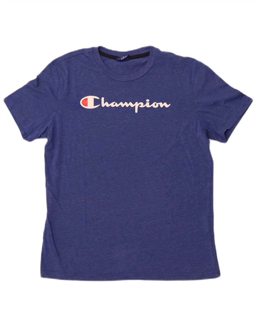 CHAMPION Herren-T-Shirt mit Grafik, mittelblaue Baumwolle