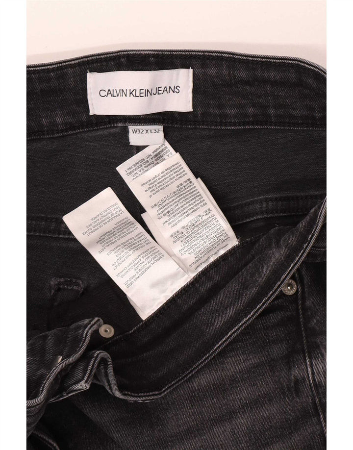 Calvin Klein Herren Slim Jeans W32 L32 Graue Baumwolle