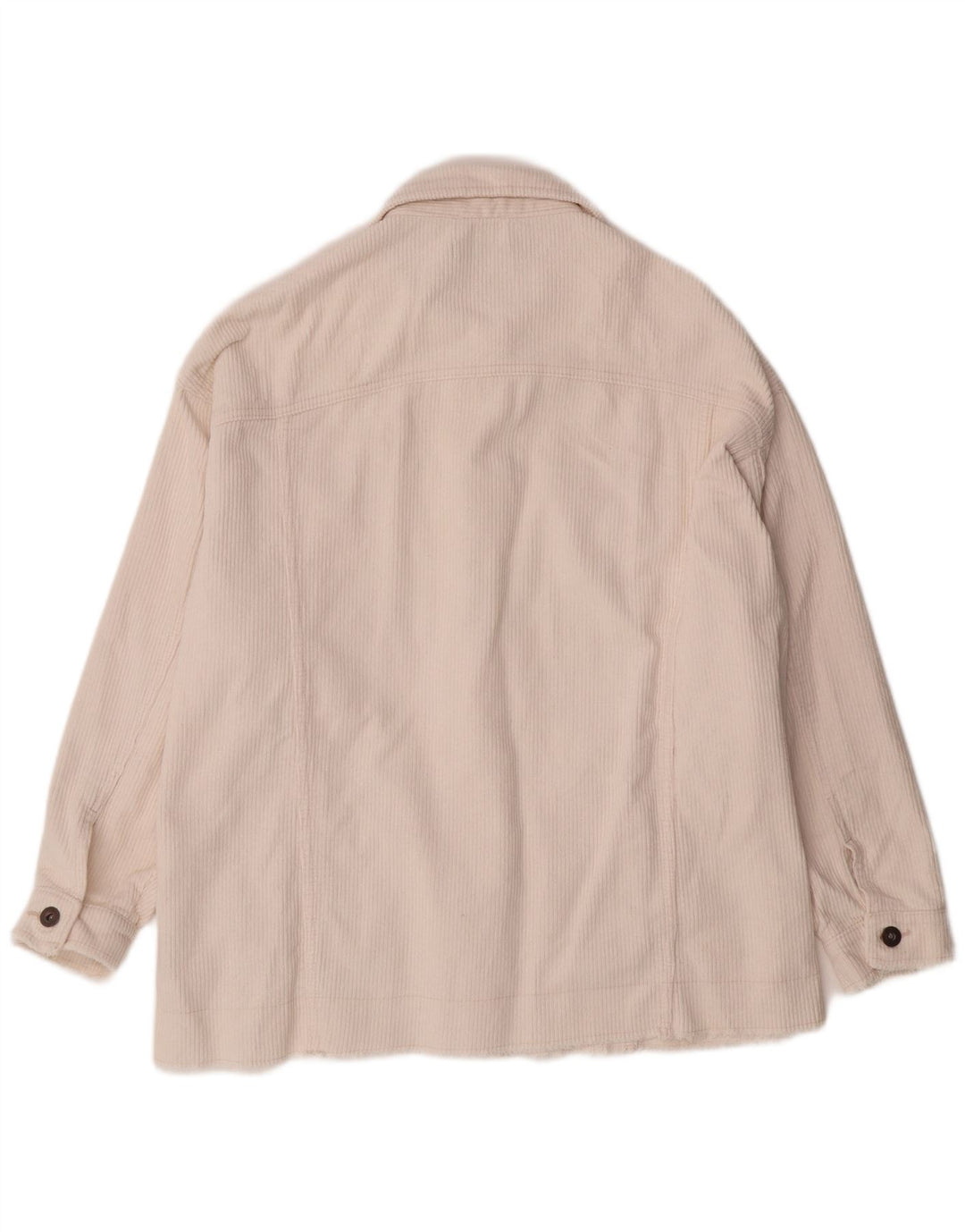 ZARA Damen Übergroße Cordjacke UK 16 Große cremefarbene Baumwolle