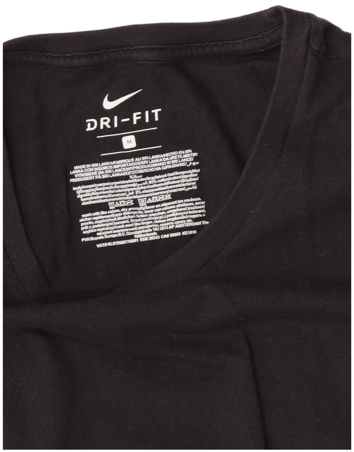 Nike Herren Dri Fit T-Shirt-Oberteil aus mittelschwarzer Baumwolle