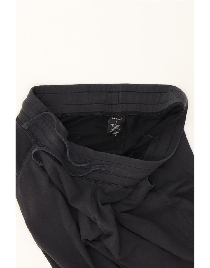 REEBOK Womens Tracksuit Trousers Joggers UK 14 Large  Black Polyester Vintage Reebok and Second-Hand Reebok from Messina Hembry 