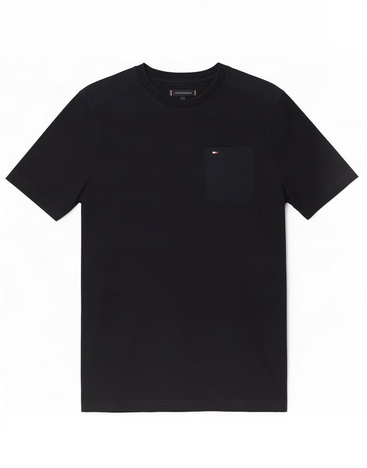 Tommy Hilfiger Herren T-Shirt Top Medium Schwarz Baumwolle