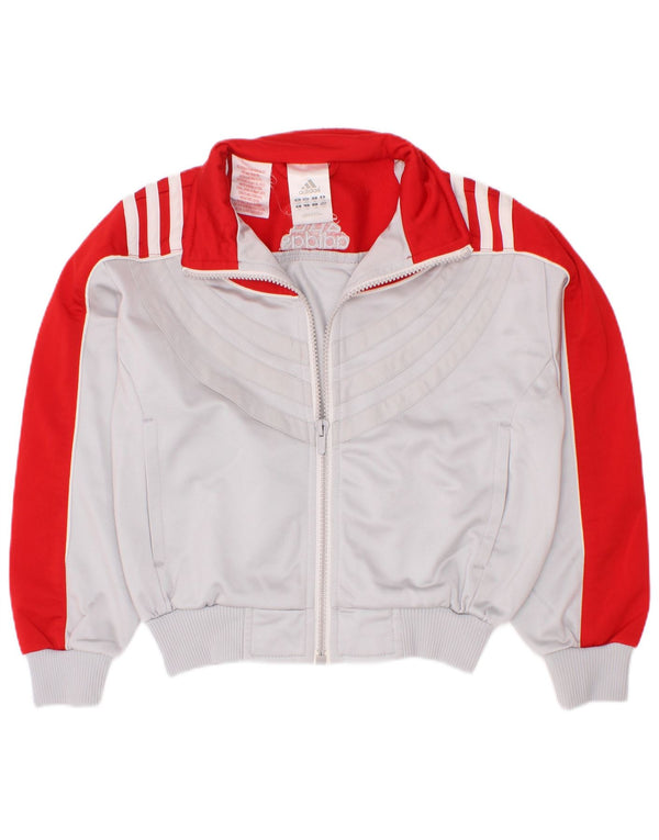 Adidas Jungen Grafik-Trainingsanzug-Top-Jacke, 5–6 Jahre, Grau, Farbblock
