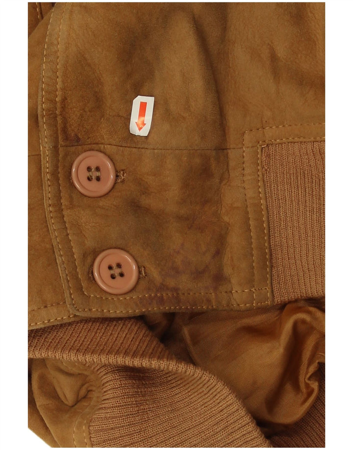 Maren Herren Wildleder Bomberjacke UK 40 Großes beiges Wildleder