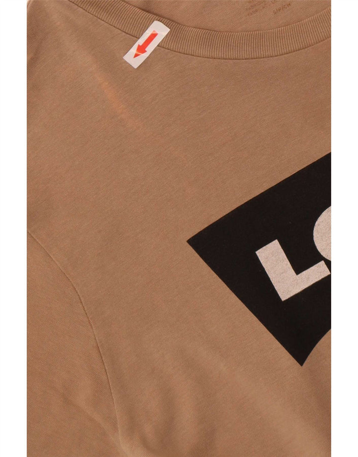 Levi's Herren-T-Shirt mit Grafik, Größe S, braune Baumwolle