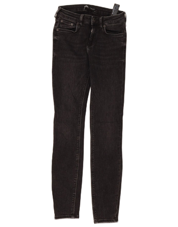 Zara Damen Skinny Jeans EU 36 XS W26 L28 Schwarze Baumwolle