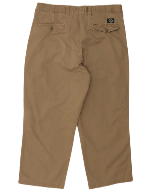 Dockers Mens Crop Pegged Chino Hose W36 L25 Khaki Baumwolle