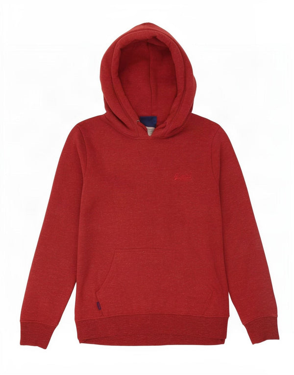 Superdry Damen Kapuzenpullover UK 12 Medium Burgund Baumwolle