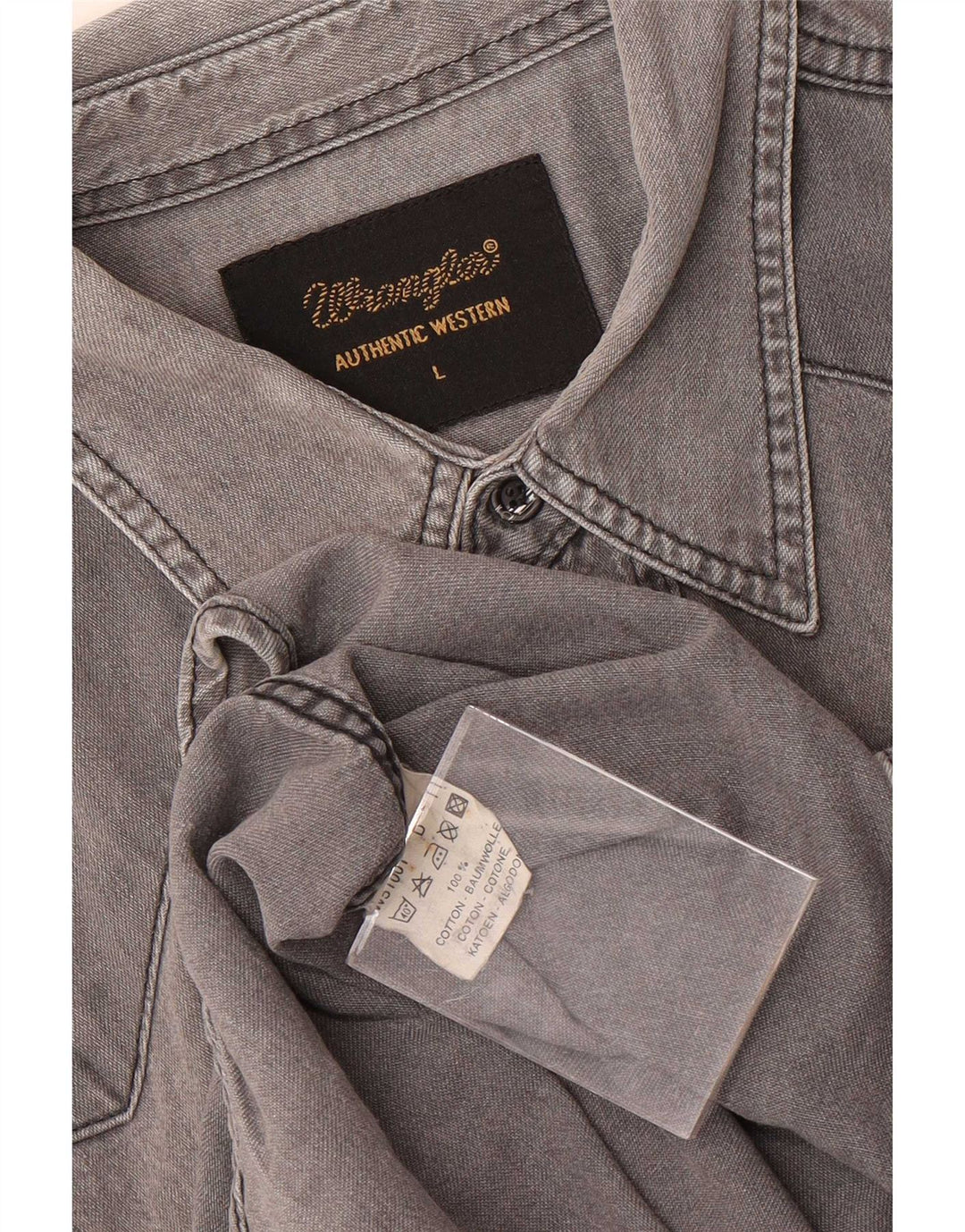 Wrangler Herren-Jeanshemd, große graue Baumwolle