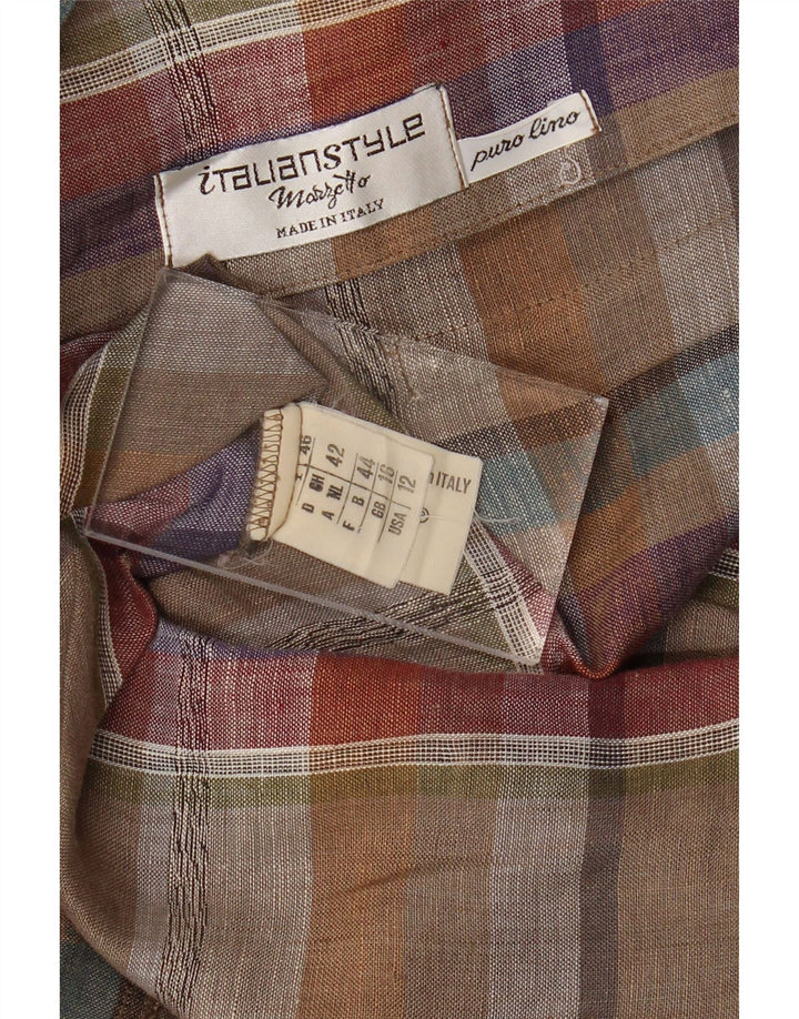 MARZOTTO Damen-Blazerjacke mit 1 Knopf, Gr. 16, groß, mehrfarbig kariert