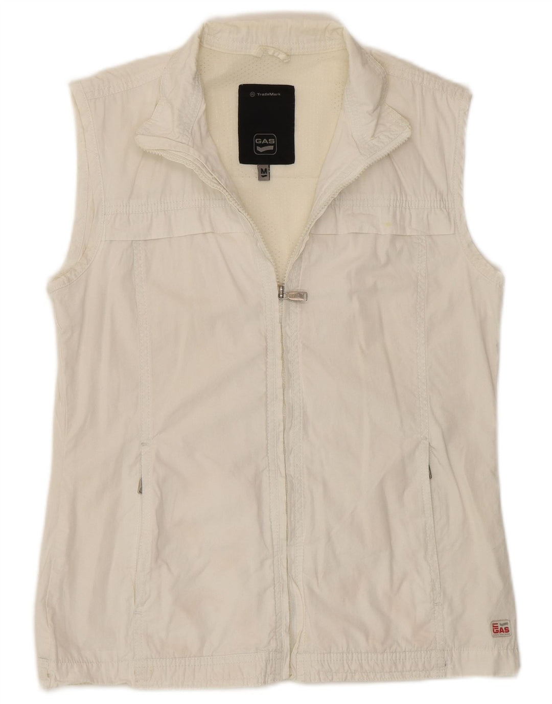 Gas Damen-Trainingsanzug, ärmellos, Jacke, UK 14, mittelweiß, Baumwolle