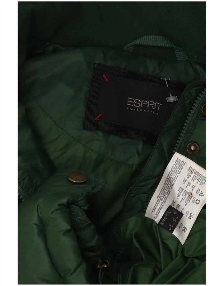 Esprit Damen Wattierte Jacke mit Kapuze UK 12 Mittelgrün