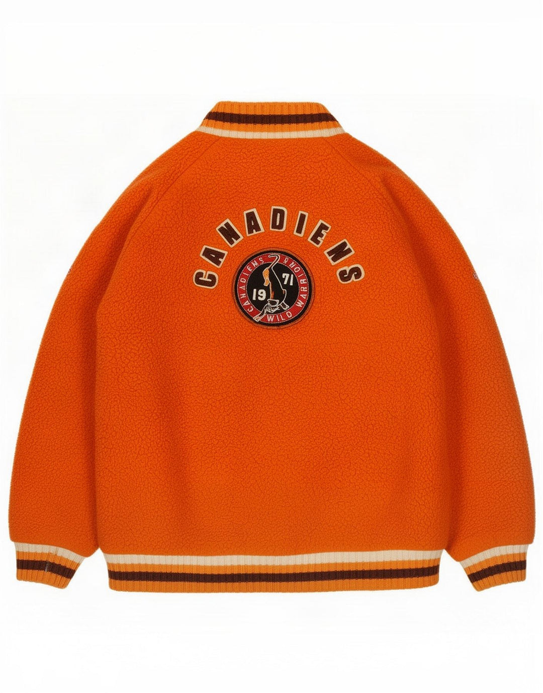 Canadiens Fleecejacke für Jungen, 9–10 Jahre, orangefarbenes Polyester
