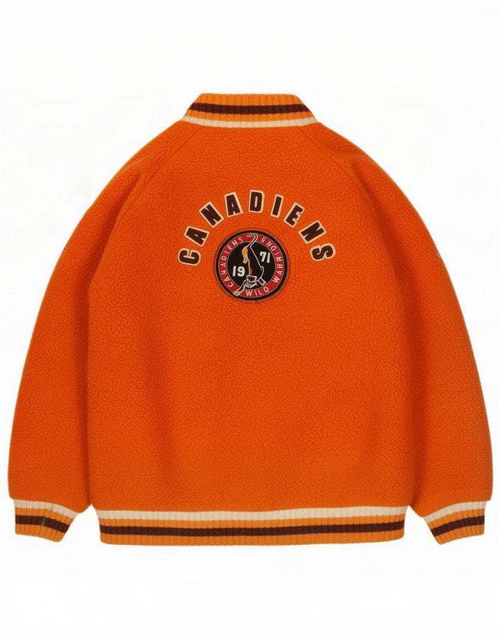 Canadiens Fleecejacke für Jungen, 9–10 Jahre, orangefarbenes Polyester