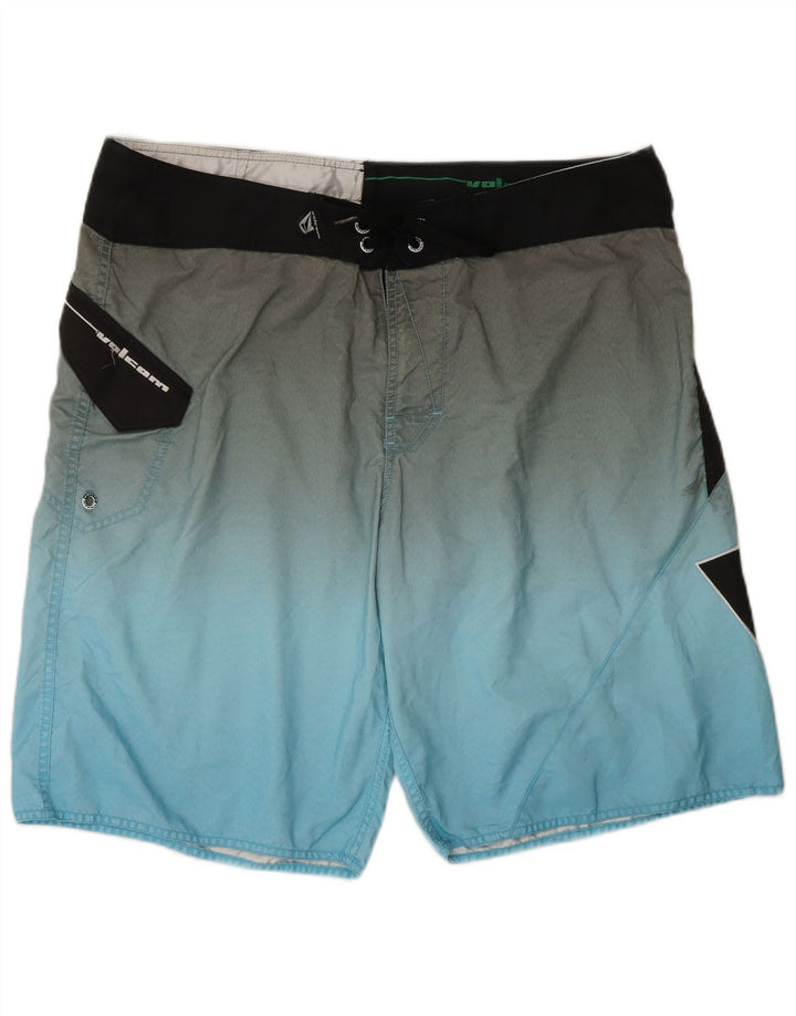 VOLCOM Herren-Badeshorts mit Grafik, XL, Blau, Farbblock-Polyester