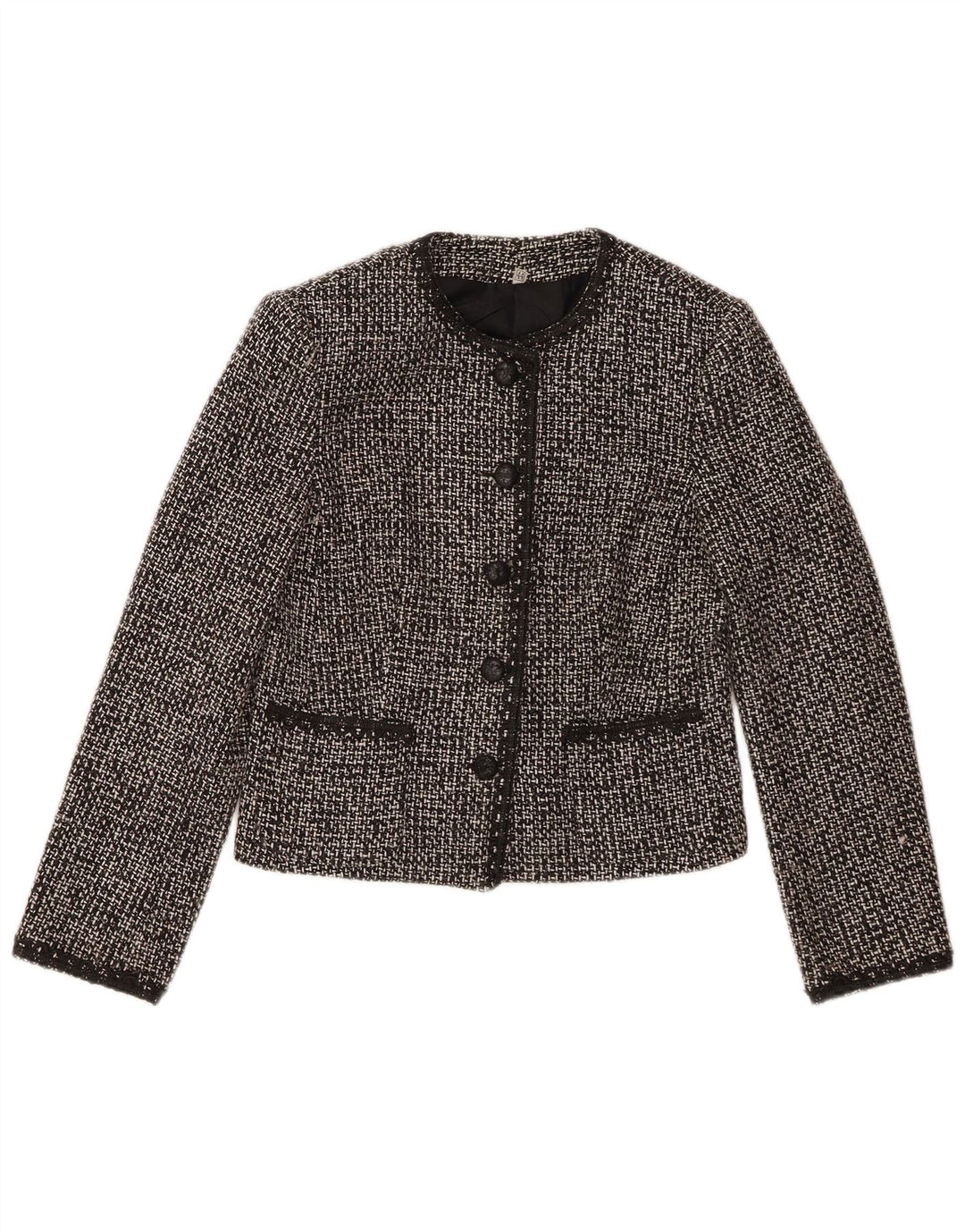 Vintage Damen 5-Knopf-Blazerjacke IT 44 Mittelschwarz
