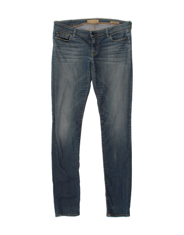 GUESS Damen-Jeans mit niedriger Taille, Röhrenjeans, W34, L33, blaue Baumwolle