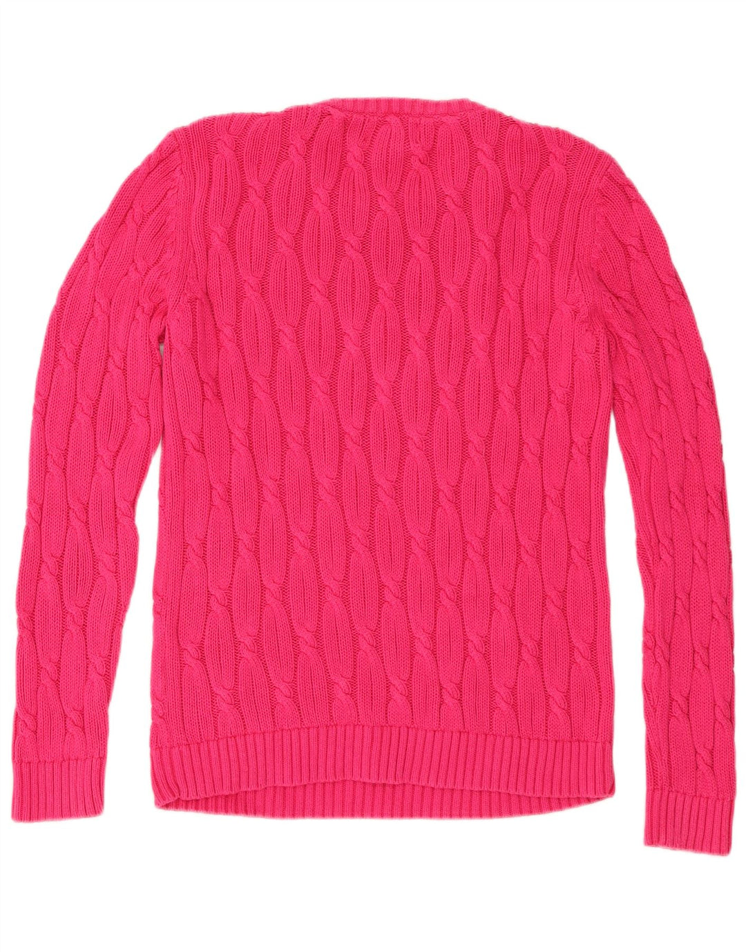 Lands End Damen-Pullover mit Rundhalsausschnitt, Gr. 14, mittelrosa, Baumwolle