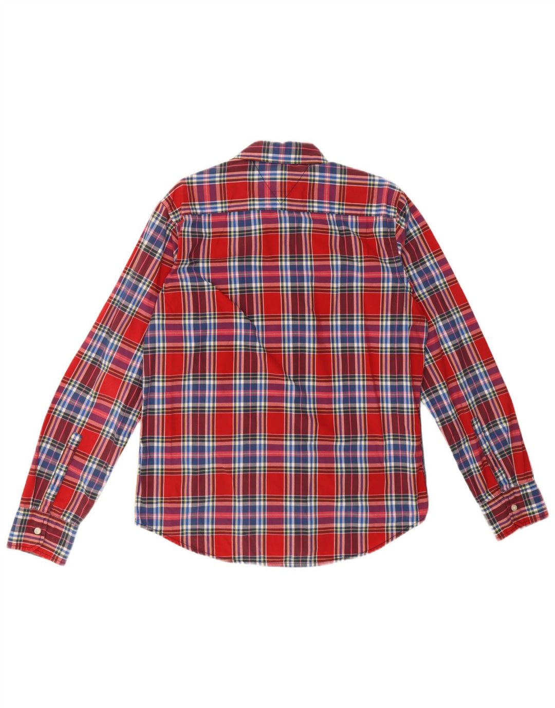 Tommy Hilfiger Herrenhemd, groß, rot kariert, Baumwolle