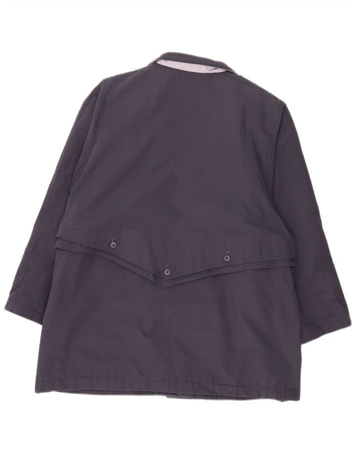 VINTAGE Damen Utility-Jacke EU 46 XL Marineblaues Polyester