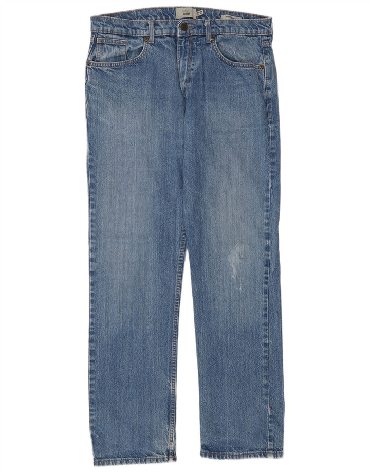 Marks & Spencer Herren Regular Straight Jeans W34 L31 Blaue Baumwolle
