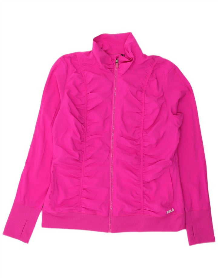 Fila Damen-Trainingsanzug-Oberteiljacke UK 16 Large Pink Polyester