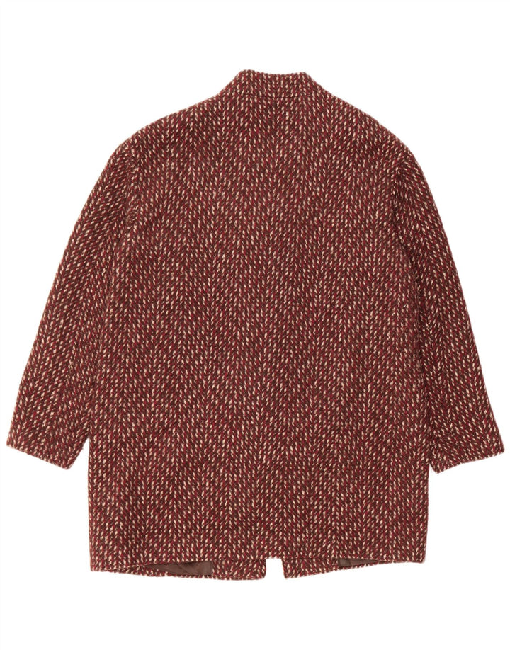 Marks & Spencer Damenmantel UK 14 Large Red Chevron Polyester