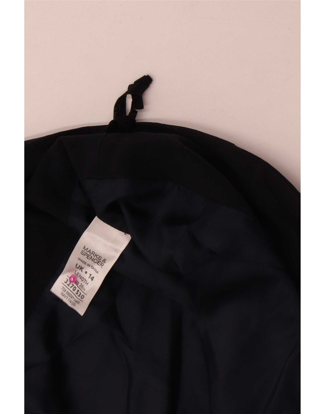 Marks & Spencer Damen Bleistiftrock UK 14 Large W34 Marineblau Polyester