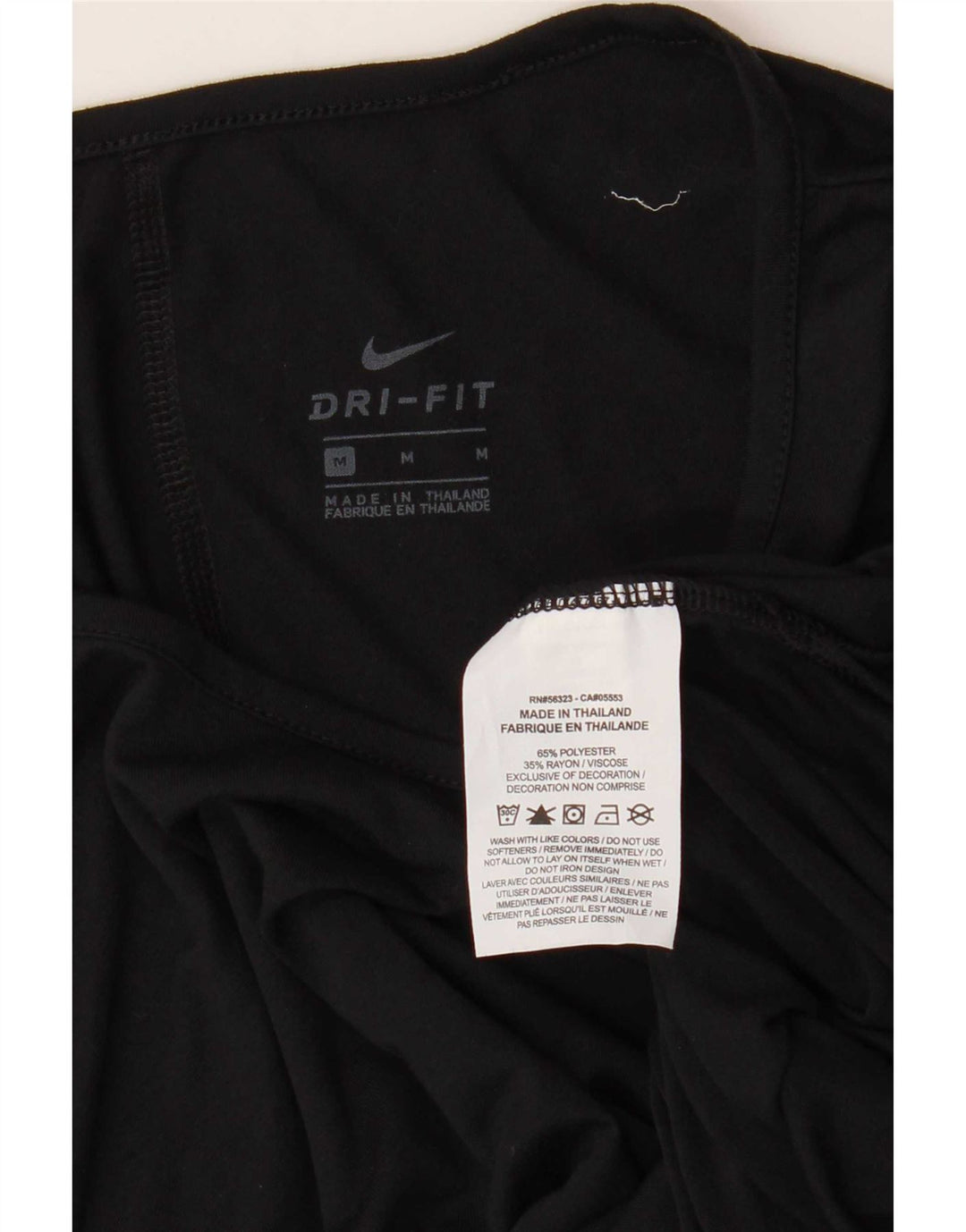Nike Damen Dri Fit Übergroßes T-Shirt-Oberteil UK 14 Mittelschwarzes Polyester