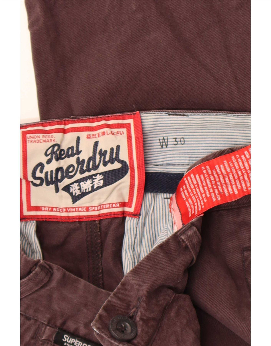 Superdry Herren Chinoshorts W30 mittelbraune Baumwolle