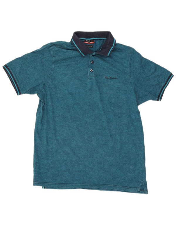 Pierre Cardin Mens Regular Fit Rugby Polo Shirt Medium Blue Pinstripe