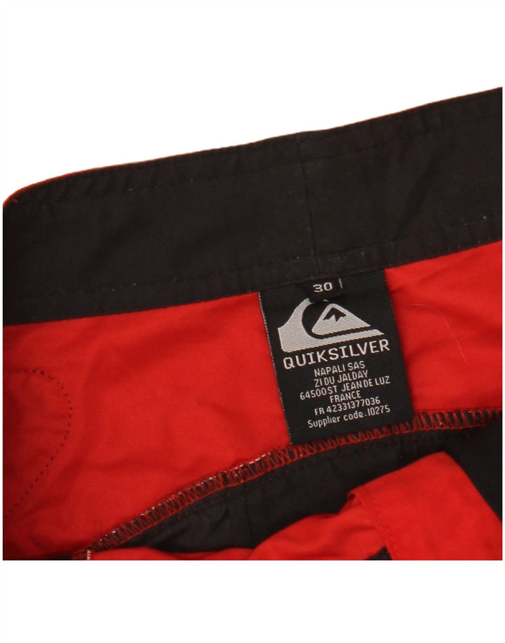 Quiksilver Herren-Badeshorts mit Grafik, Mittelrotes Farbblock-Polyester