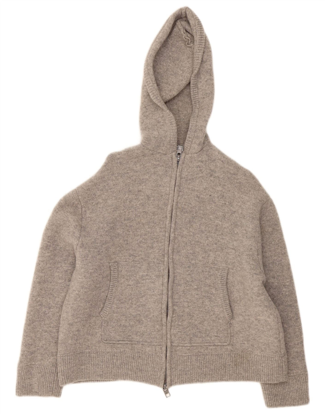 Zara Damen-Cardigan mit Kapuze, UK 14, mittelgraue Wolle