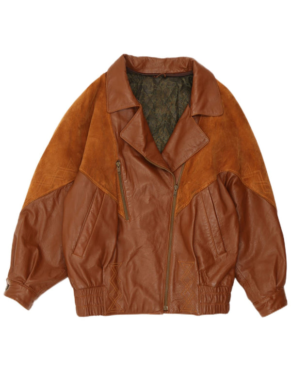 Vintage Damen Lederjacke UK 14 Large Braun