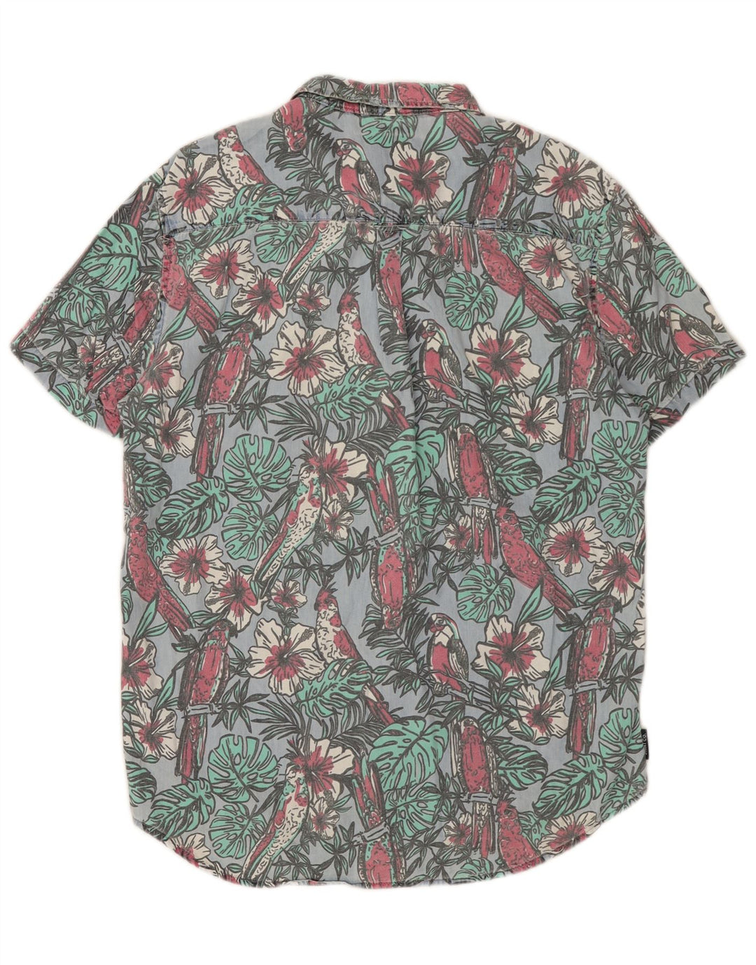 SUPERDRY Herren-Hemd, kurzärmelig, normale Passform, groß, blau, geblümt, Baumwolle