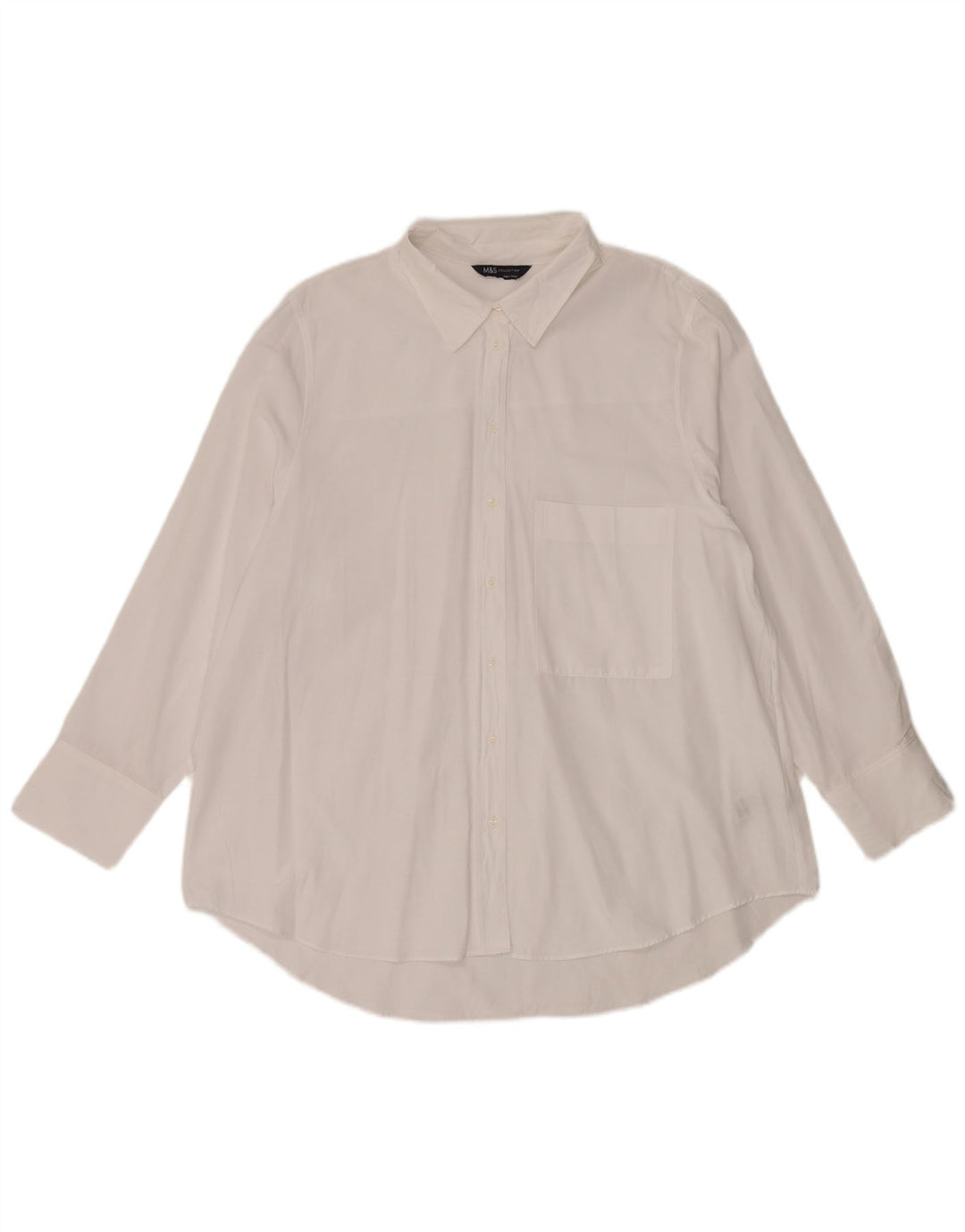 Marks & Spencer Damen-Oversize-Hemd, UK 18, XL, weiße Baumwolle