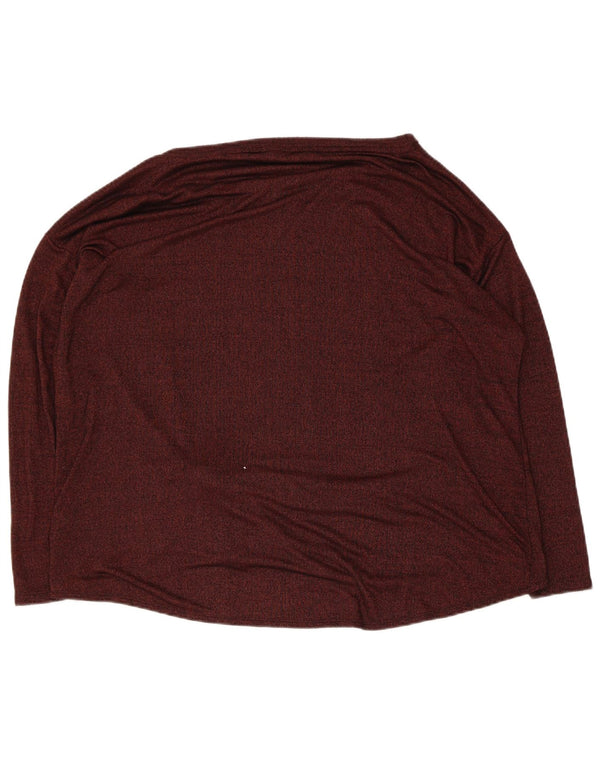 Marks & Spencer Damen Top Langarm UK 24 4XL Burgund Viskose