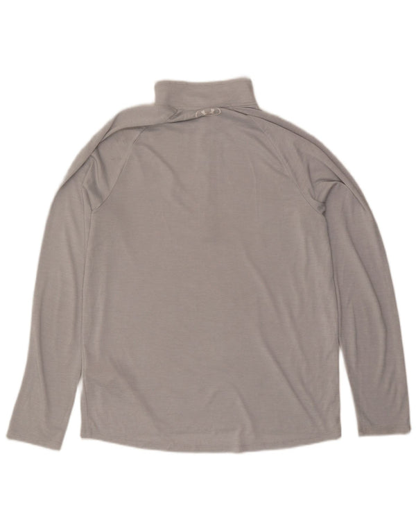 Under Armour Herren-Oberteil mit Reißverschluss und lockerer Passform, langärmlig, mittelgraues Polyester