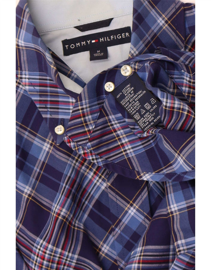 Tommy Hilfiger Herrenhemd aus mittelblau karierter Baumwolle