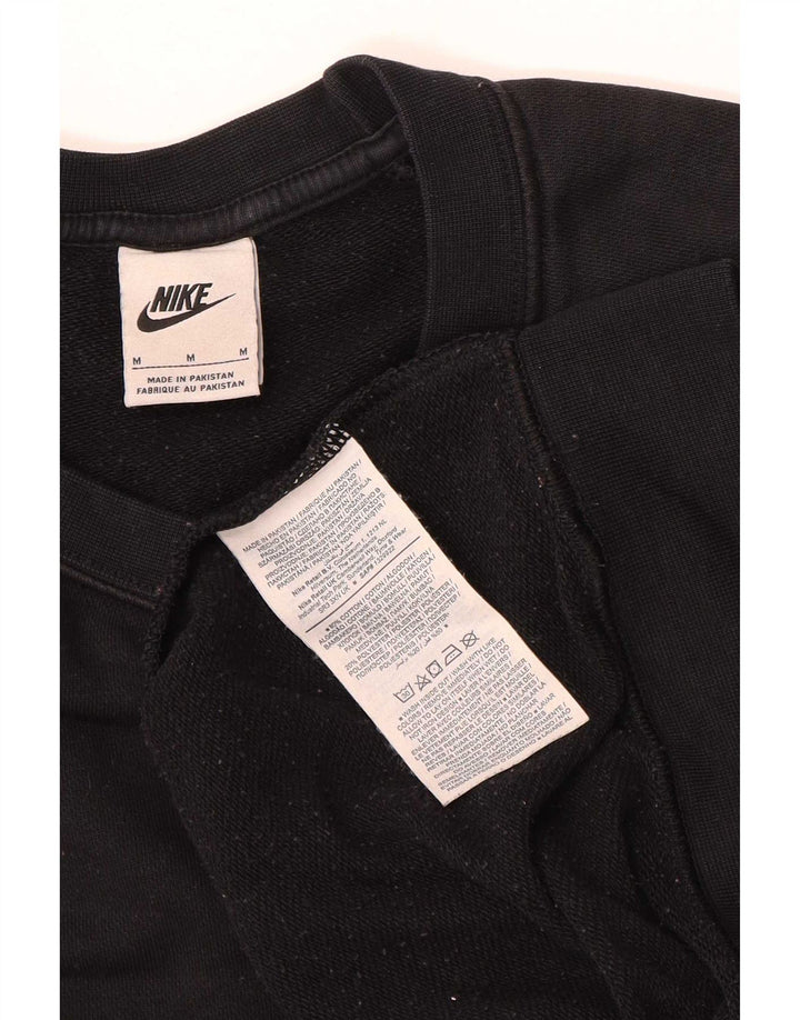 Nike Damen-Sweatshirt-Pullover UK 14 Mittelschwarze Baumwolle