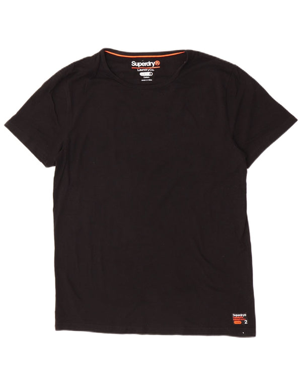 Superdry Herren Slim Fit T-Shirt Top Large Schwarz Baumwolle