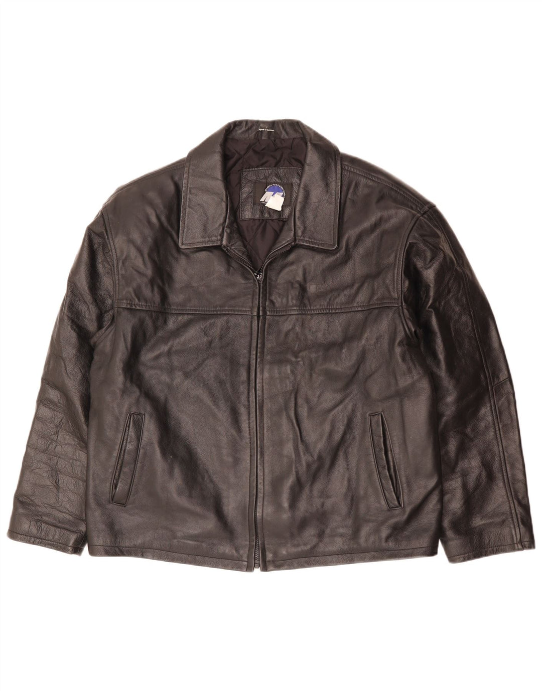 Vintage Herren Lederjacke UK 42 XL Schwarzes Leder