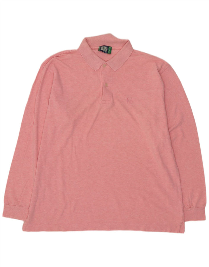 SERGIO TACCHINI Herren Langarm-Poloshirt EU 52 Large Pink