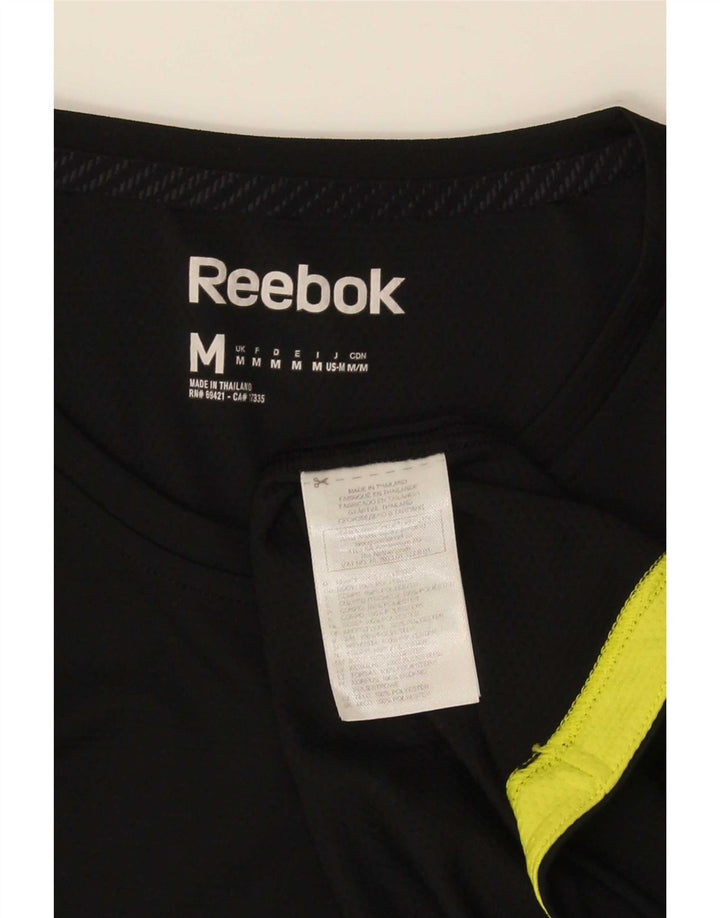 Reebok Herren T-Shirt Top Medium Schwarz Colourblock Polyester